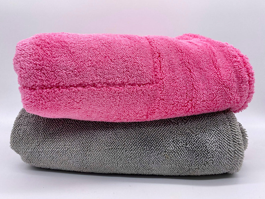 Super Plush Microfiber Towels (Pink/Gray)